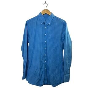 COAST Pawleys Island Blue Plaid Huntington Button Up Shirt Men's Medium